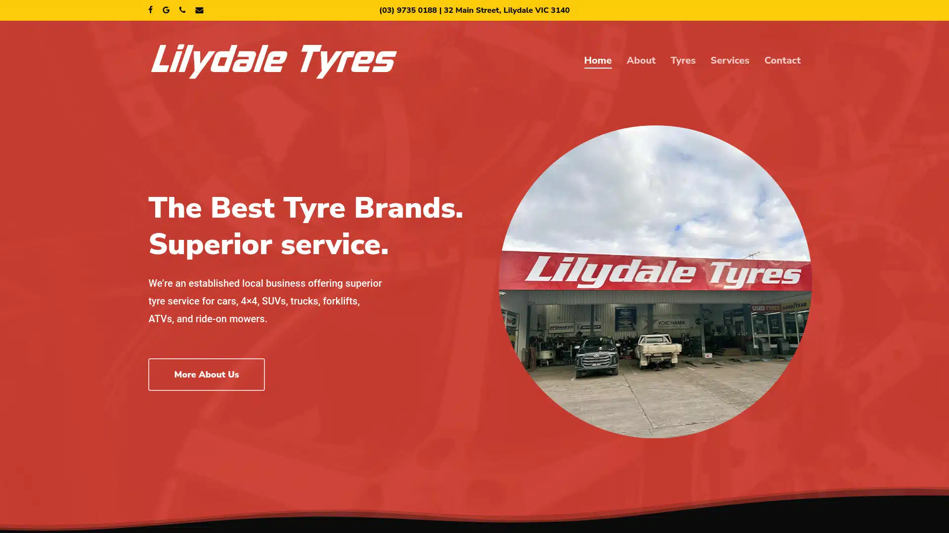 Lilydale Tyres Website Example